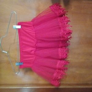 Girls red can can tulle stiff underskirt dance